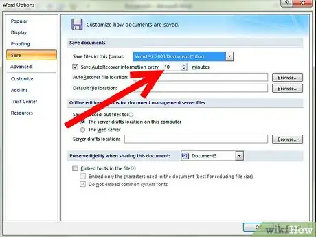 Imagen titulada Set up Autosave on Microsoft Word 2007 Step 7