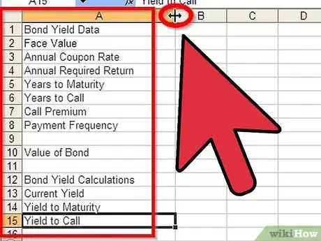 Imagen titulada Calculate Bond Yield in Excel Step 2