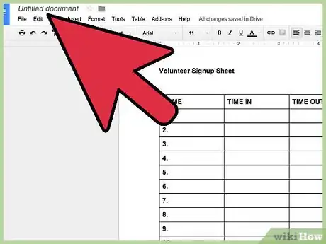 Imagen titulada Make a Signup Sheet on Google Docs Step 8