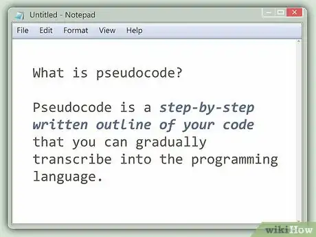 Imagen titulada Write Pseudocode Step 1