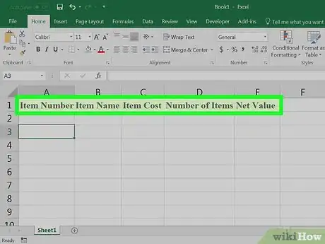 Imagen titulada Create an Inventory List in Excel Step 11