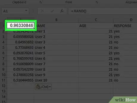 Imagen titulada Create a Random Sample in Excel Step 15