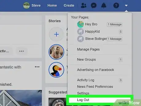 Imagen titulada Log Out of Facebook Step 2