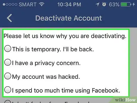 Imagen titulada Deactivate a Facebook Account Step 9