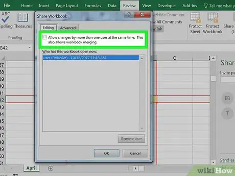 Imagen titulada Unshare an Excel Workbook Step 11