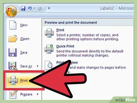 Imagen titulada Create Labels Using Microsoft Word 2007 Step 13