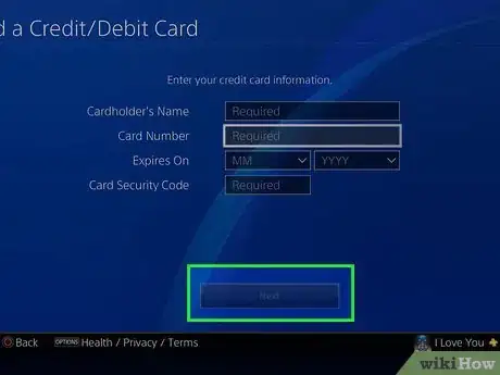 Imagen titulada Add a Credit Card to the PlayStation Store Step 9