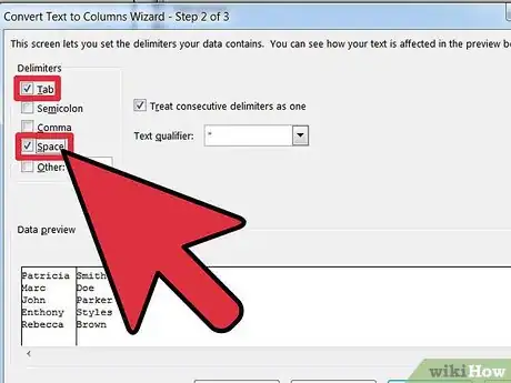 Imagen titulada Separate First Names and Last Names Into Separate Fields in a Microsoft Excel List Step 5