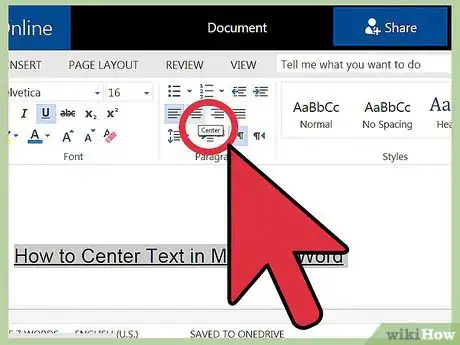 Imagen titulada Center Text in Microsoft Word Step 2