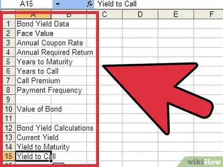 Imagen titulada Calculate Bond Yield in Excel Step 1