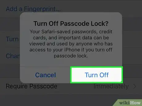 Imagen titulada Turn Off Your iPhone Passcode Step 5