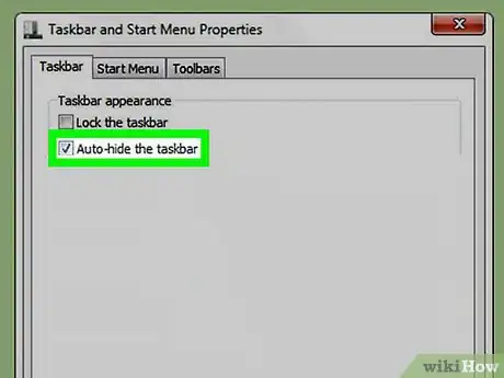 Imagen titulada Hide the Windows Taskbar Step 7