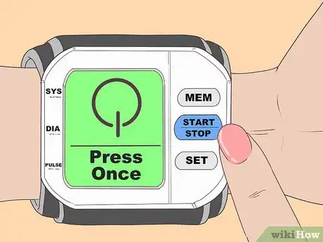 Imagen titulada Use a Wrist Blood Pressure Monitor Step 5