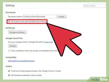 Imagen titulada Change Google Chrome Downloads Settings Step 6