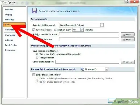 Imagen titulada Set up Autosave on Microsoft Word 2007 Step 4