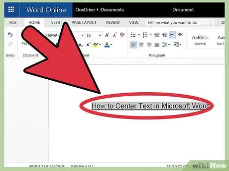 Imagen titulada Center Text in Microsoft Word Step 1