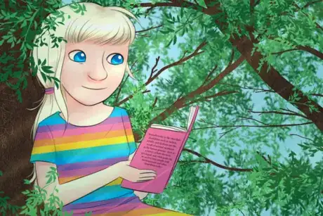 Imagen titulada Girl Reading Book In a Tree.png