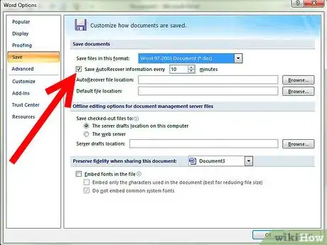 Imagen titulada Set up Autosave on Microsoft Word 2007 Step 6