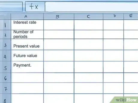 Imagen titulada Calculate Credit Card Payments in Excel Step 2