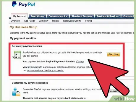 Imagen titulada Set up a Paypal Account to Receive Donations Step 6