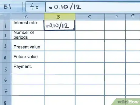 Imagen titulada Calculate Credit Card Payments in Excel Step 3