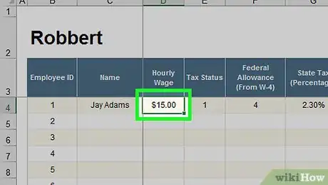 Imagen titulada Prepare Payroll in Excel Step 8