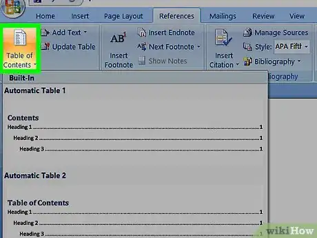 Imagen titulada Create a Table of Contents for a Word Document Step 3