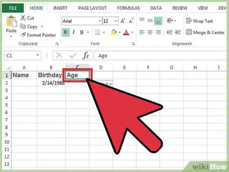 Imagen titulada Calculate Age on Excel Step 4