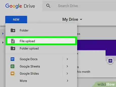 Imagen titulada Add Files to Google Drive Online Step 3