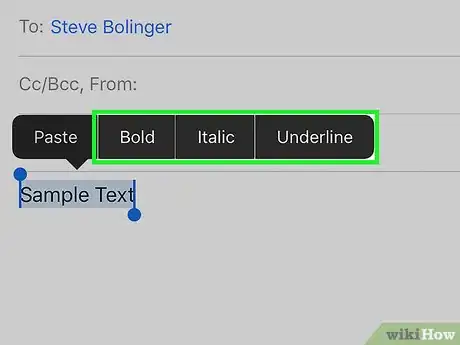 Imagen titulada Embolden, Italicize, and Underline Email Text with iOS Step 5