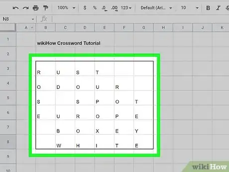 Imagen titulada Make a Crossword Puzzle on Google Docs Step 9