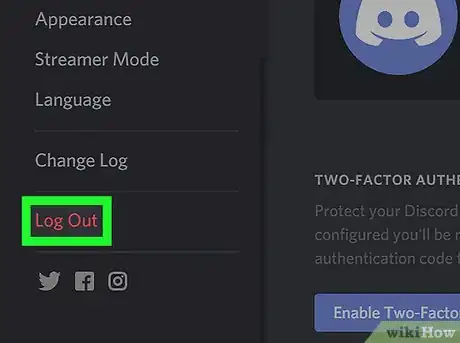 Imagen titulada Log Out of Discord on a PC or Mac Step 3