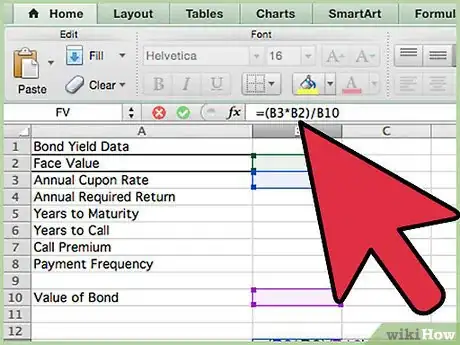 Imagen titulada Calculate Bond Value in Excel Step 5