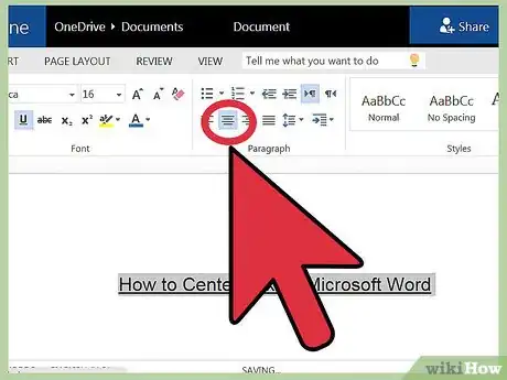 Imagen titulada Center Text in Microsoft Word Step 3