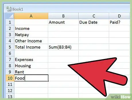 Imagen titulada Create a Budget Spreadsheet Step 5