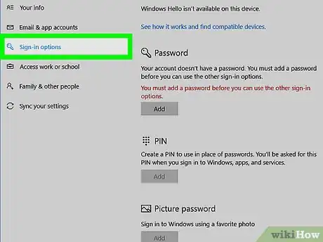 Imagen titulada Set Up a PIN to Unlock Windows 10 Step 4