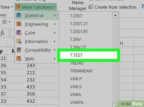 Imagen titulada Do a T Test in Excel on PC or Mac Step 6