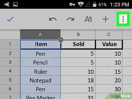 Imagen titulada Sort on Google Sheets on Android Step 4