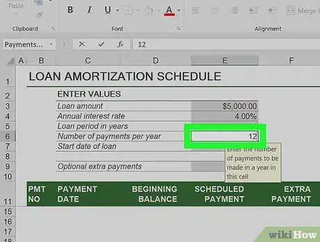 Imagen titulada Prepare Amortization Schedule in Excel Step 17