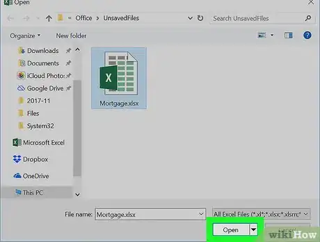 Imagen titulada Recover an Unsaved Excel File on PC or Mac Step 7