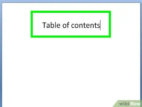 Imagen titulada Create a Table of Contents for a Word Document Step 2