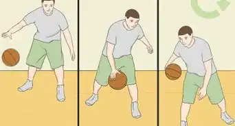 pasarse un balón de baloncesto entre las piernas