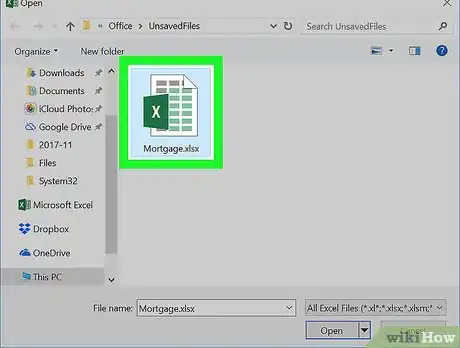 Imagen titulada Recover an Unsaved Excel File on PC or Mac Step 6