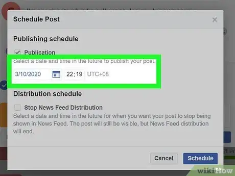 Imagen titulada Schedule a Post on Facebook Step 9