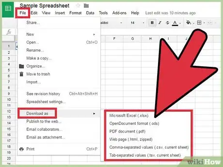 Imagen titulada Use Google Spreadsheets Step 13