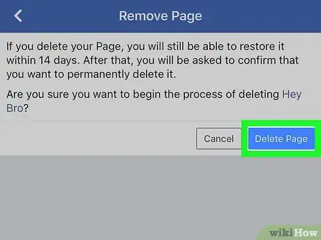 Imagen titulada Delete a Facebook Page Step 19