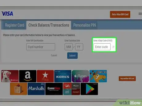 Imagen titulada Check Your Visa Gift Card Balance Step 5