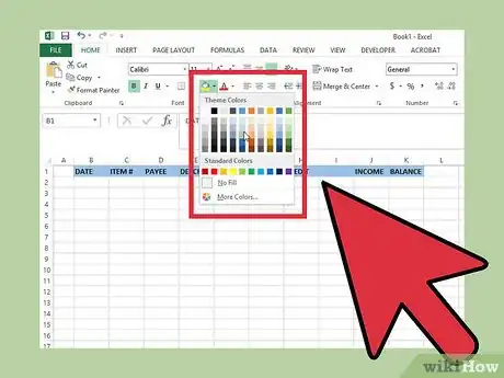 Imagen titulada Create a Simple Checkbook Register With Microsoft Excel Step 4