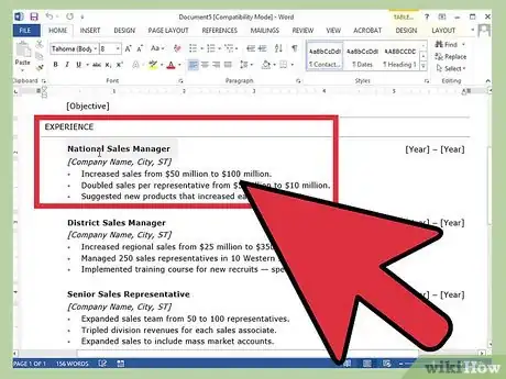 Imagen titulada Create a Resume in Microsoft Word Step 16