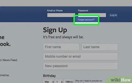 Imagen titulada Open Your Old Facebook Account Step 2